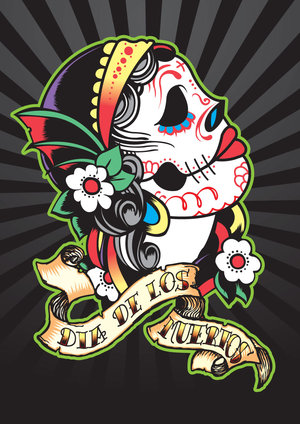 day of the dead tattoos for girls. Mexican Day of the Dead.